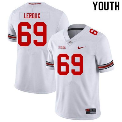 NCAA Ohio State Buckeyes Youth #69 Trey Leroux White Nike Football College Jersey HAW1045YW